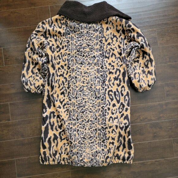 Free People This Love Cardi Womens L Leopard Fleece Contemporary Boho Chic - Picture 3 of 6